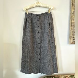 Vintage Midi Wool Skirt